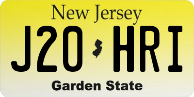 NJ license plate J20HRI