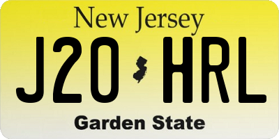 NJ license plate J20HRL