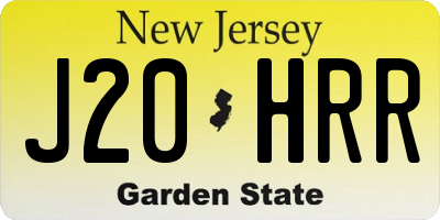 NJ license plate J20HRR