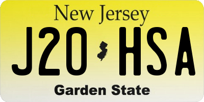 NJ license plate J20HSA