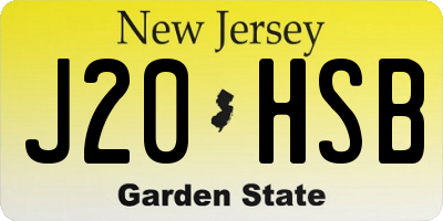 NJ license plate J20HSB