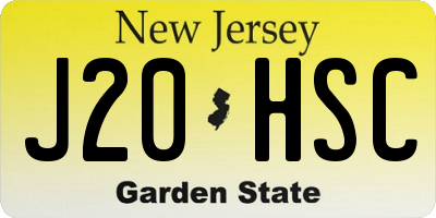 NJ license plate J20HSC
