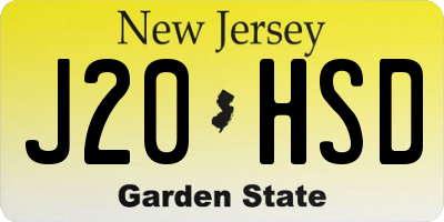 NJ license plate J20HSD