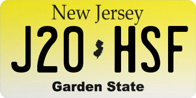 NJ license plate J20HSF