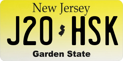 NJ license plate J20HSK