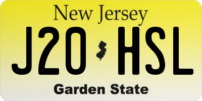 NJ license plate J20HSL