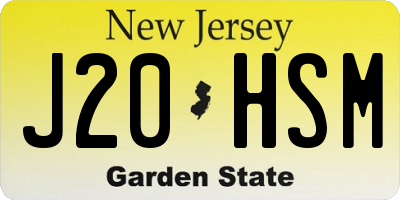 NJ license plate J20HSM
