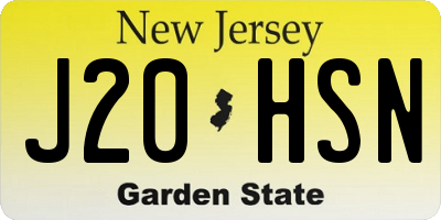 NJ license plate J20HSN
