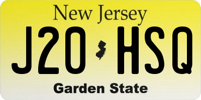 NJ license plate J20HSQ