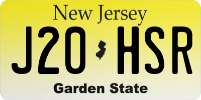 NJ license plate J20HSR