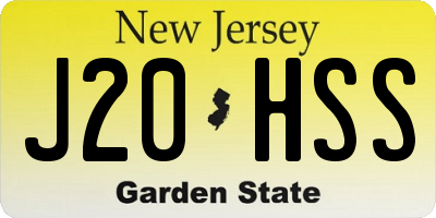 NJ license plate J20HSS