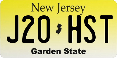 NJ license plate J20HST