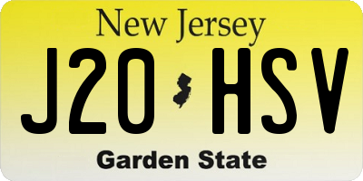 NJ license plate J20HSV