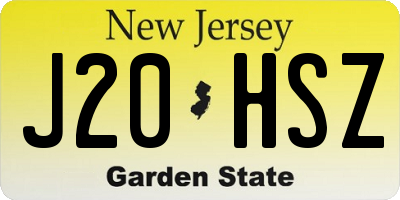 NJ license plate J20HSZ