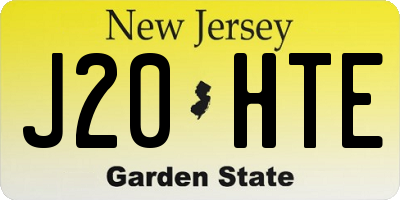 NJ license plate J20HTE