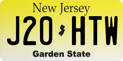 NJ license plate J20HTW
