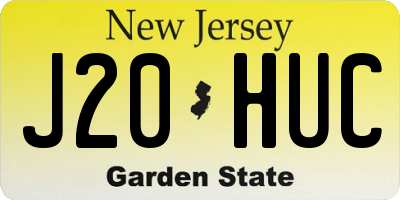 NJ license plate J20HUC
