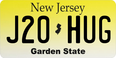 NJ license plate J20HUG