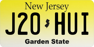 NJ license plate J20HUI