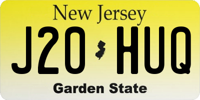 NJ license plate J20HUQ