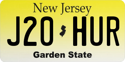 NJ license plate J20HUR
