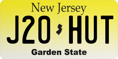 NJ license plate J20HUT