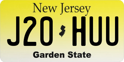 NJ license plate J20HUU