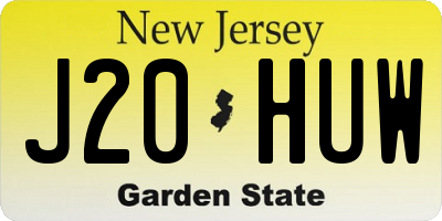 NJ license plate J20HUW