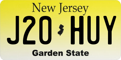 NJ license plate J20HUY