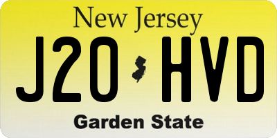 NJ license plate J20HVD