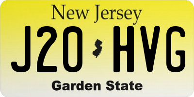 NJ license plate J20HVG