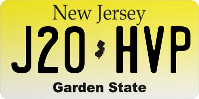 NJ license plate J20HVP