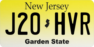 NJ license plate J20HVR