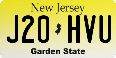 NJ license plate J20HVU
