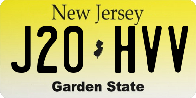 NJ license plate J20HVV