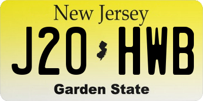 NJ license plate J20HWB