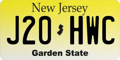 NJ license plate J20HWC