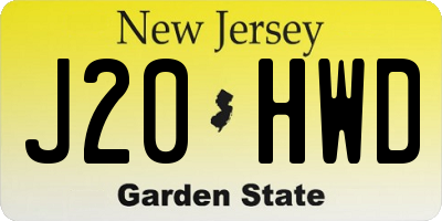 NJ license plate J20HWD