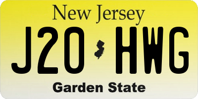 NJ license plate J20HWG