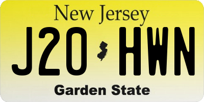 NJ license plate J20HWN