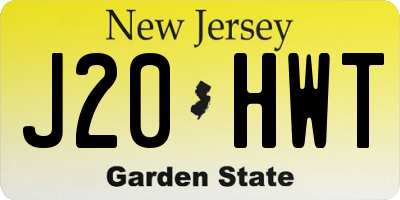 NJ license plate J20HWT