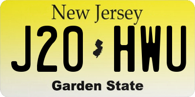 NJ license plate J20HWU