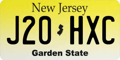 NJ license plate J20HXC