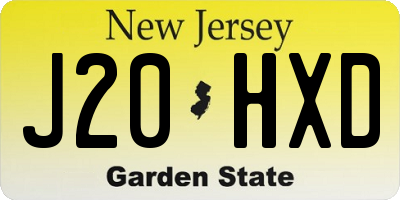 NJ license plate J20HXD