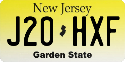 NJ license plate J20HXF