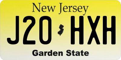 NJ license plate J20HXH