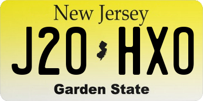 NJ license plate J20HXO
