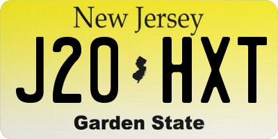 NJ license plate J20HXT