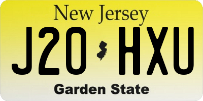 NJ license plate J20HXU
