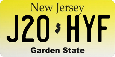 NJ license plate J20HYF